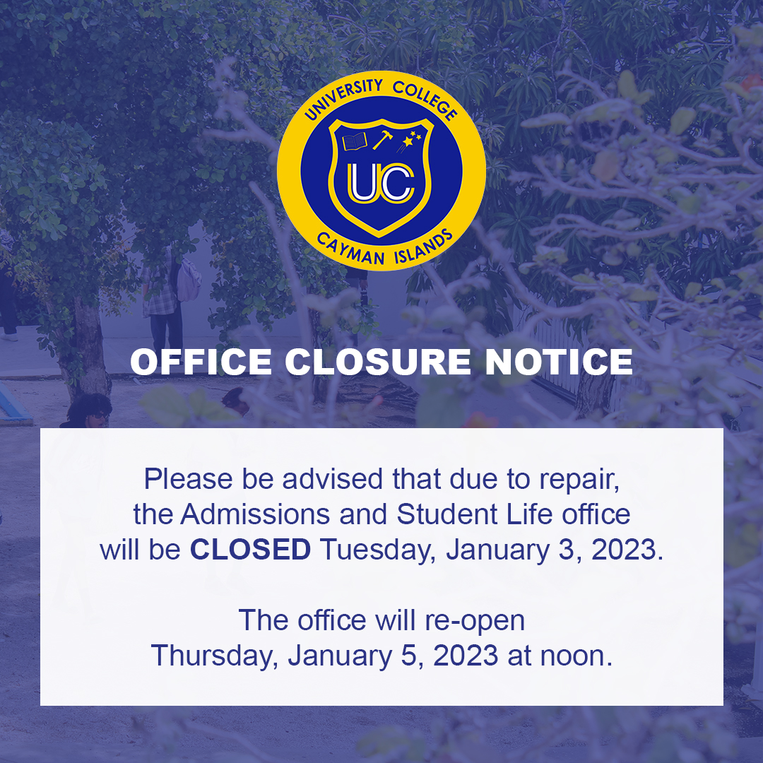 Admissions and Student Life offices closed today due to repair.