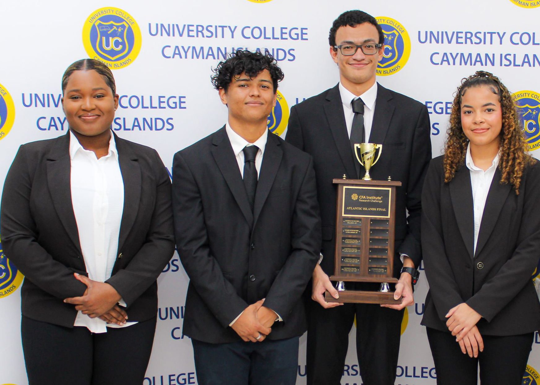 The winning UCCI student team: Chantae Pryce, Chad Powell, Zeb Yanes-Bush (Team Captain) and Britney Bush.