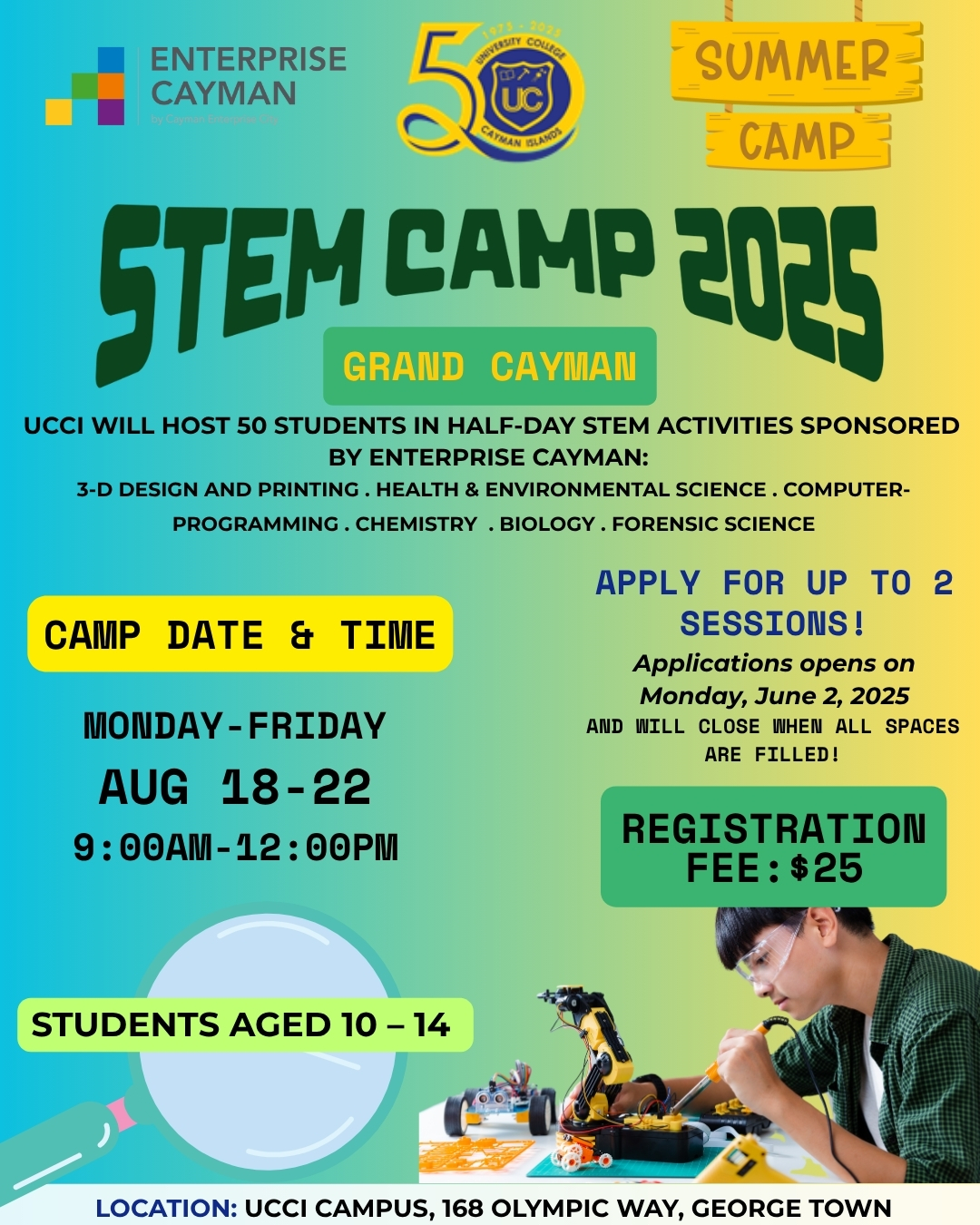 UCCI’s 50 for 50th STEM Summer Activities
