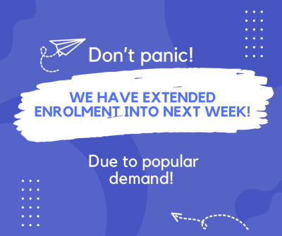 Fall enrolment extended to this week!
